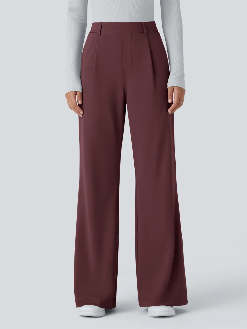 NEW Halara Flex DayStretch High Waisted Pocket Work Flare Pants Size XL Mahogany